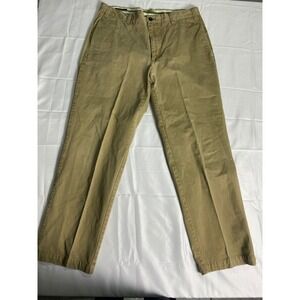 Orvis Mens Khaki Chinos Pants Size 36 Cotton Flat Front Casual Dress Casual